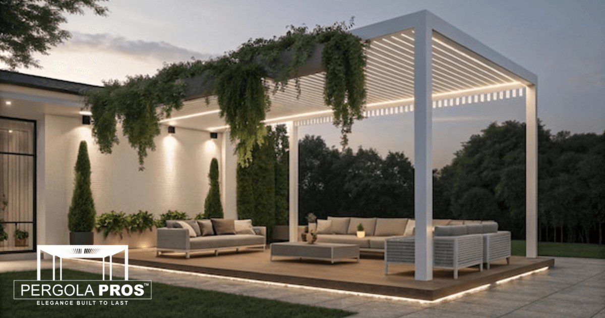 Pergola with under deck lighting
